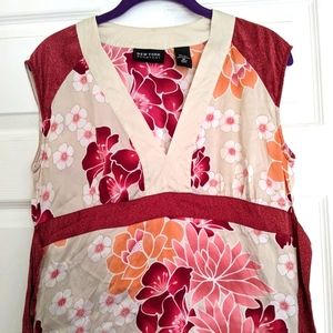 New York & Company silk floral blouse